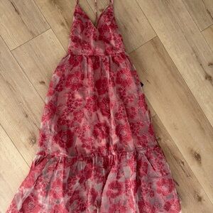 Lulu’s pink floral dress backless